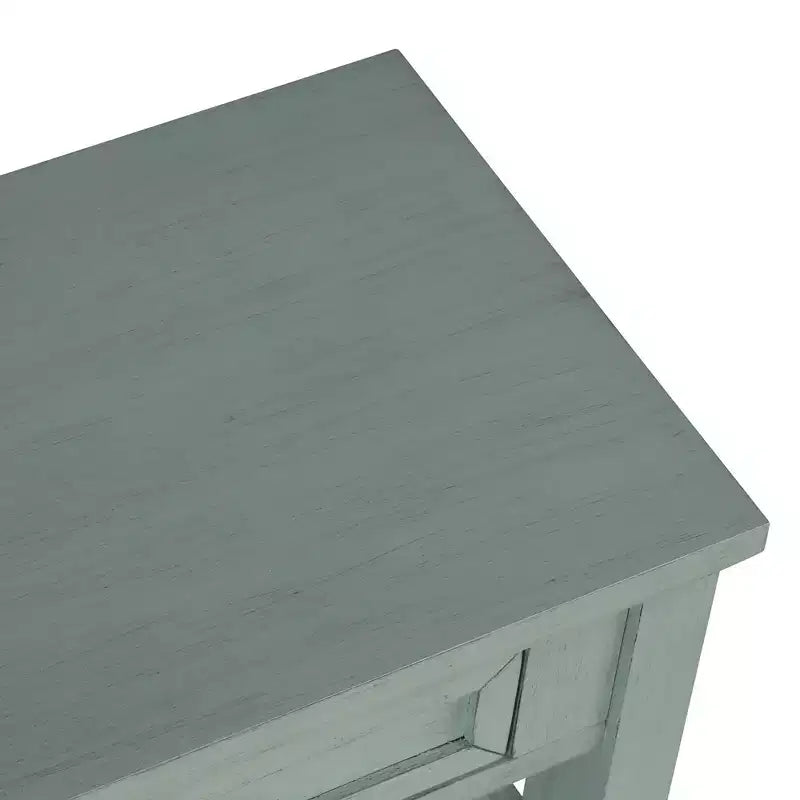 Hostack Consolle da 91 cm in Legno Stile Rustico con 4 Cassetti e 1 Ripiano Contenitore per Ingresso e Soggiorno, Blu Retrò