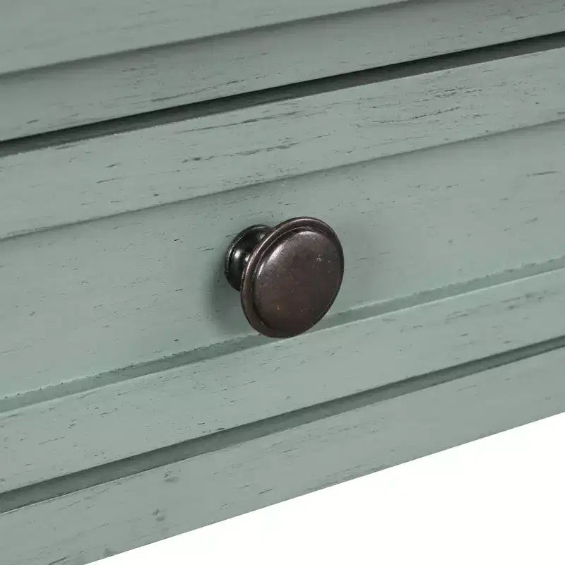 Hostack Consolle da 91 cm in Legno Stile Rustico con 4 Cassetti e 1 Ripiano Contenitore per Ingresso e Soggiorno, Blu Retrò