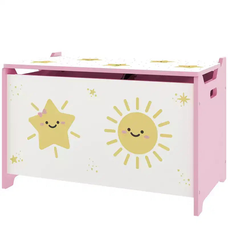 Qaba Contenitore portagiochi, Cassapanca portagiochi con Coperchio, Cerniere di Sicurezza e Maniglie a Scanalatura, Organizzatore per la Stanza dei Bambini, Soggiorno, Sala Giochi