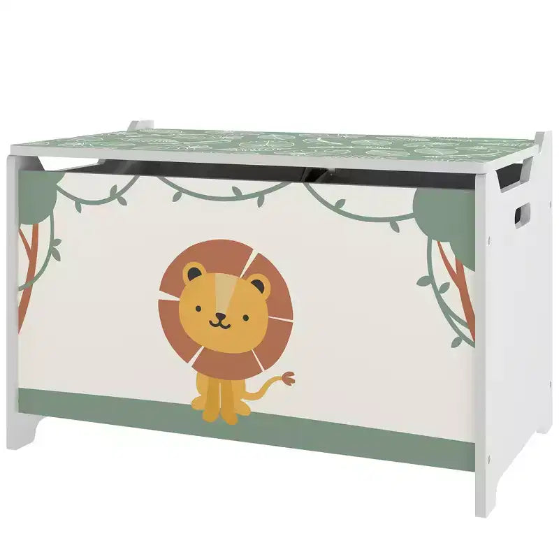 Qaba Contenitore portagiochi, Cassapanca portagiochi con Coperchio, Cerniere di Sicurezza e Maniglie a Scanalatura, Organizzatore per la Stanza dei Bambini, Soggiorno, Sala Giochi