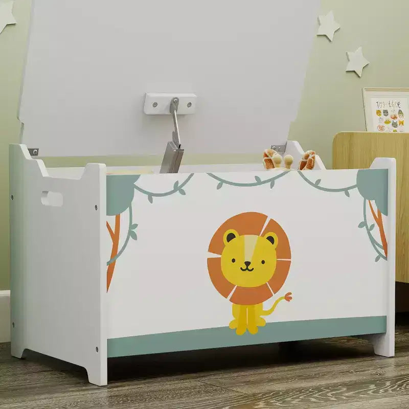 Qaba Contenitore portagiochi, Cassapanca portagiochi con Coperchio, Cerniere di Sicurezza e Maniglie a Scanalatura, Organizzatore per la Stanza dei Bambini, Soggiorno, Sala Giochi