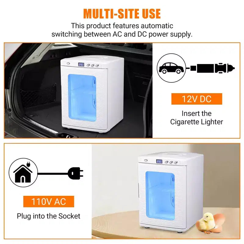 Incubatrice per rettili, incubatrice per uova da cova da 25 litri - Temperatura controllata 10°C-60°C, incubatrice digitale portatile 12V/110V per piccoli rettili