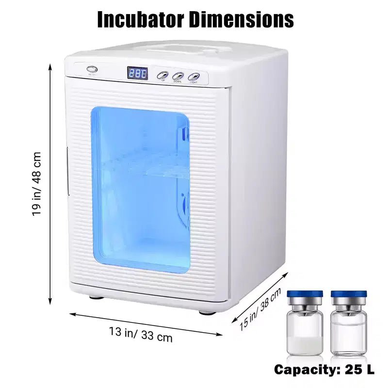 Incubatrice per rettili, incubatrice per uova da cova da 25 litri - Temperatura controllata 10°C-60°C, incubatrice digitale portatile 12V/110V per piccoli rettili