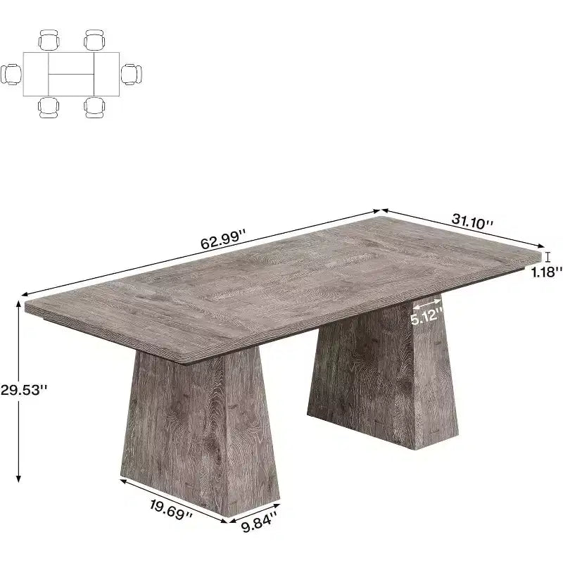 Tavolo da pranzo Lantine per 4-6 persone, tavolo da cucina moderno da 160 cm con robuste gambe affusolate in legno, per sala da pranzo, cucina, soggiorno