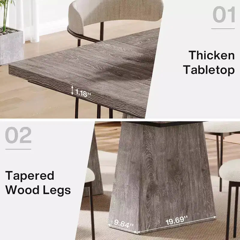 Tavolo da pranzo Lantine per 4-6 persone, tavolo da cucina moderno da 160 cm con robuste gambe affusolate in legno, per sala da pranzo, cucina, soggiorno