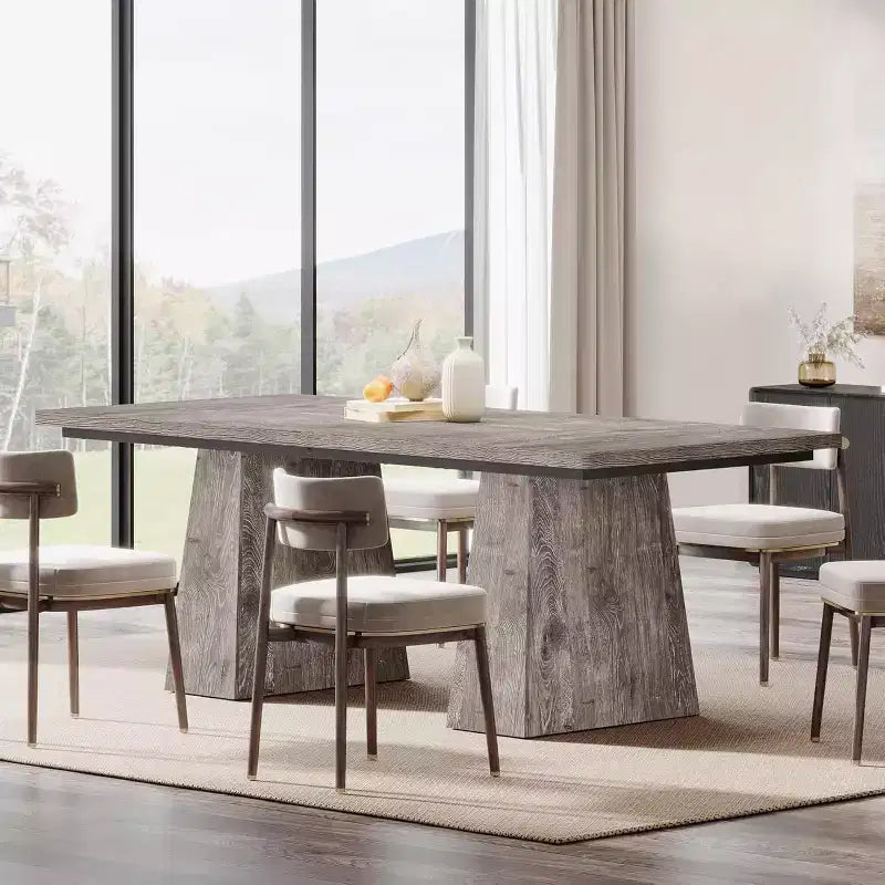 Tavolo da pranzo Lantine per 4-6 persone, tavolo da cucina moderno da 160 cm con robuste gambe affusolate in legno, per sala da pranzo, cucina, soggiorno