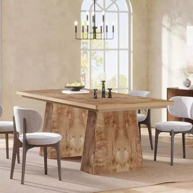 Tavolo da pranzo Lantine per 4-6 persone, tavolo da cucina moderno da 160 cm con robuste gambe affusolate in legno, per sala da pranzo, cucina, soggiorno