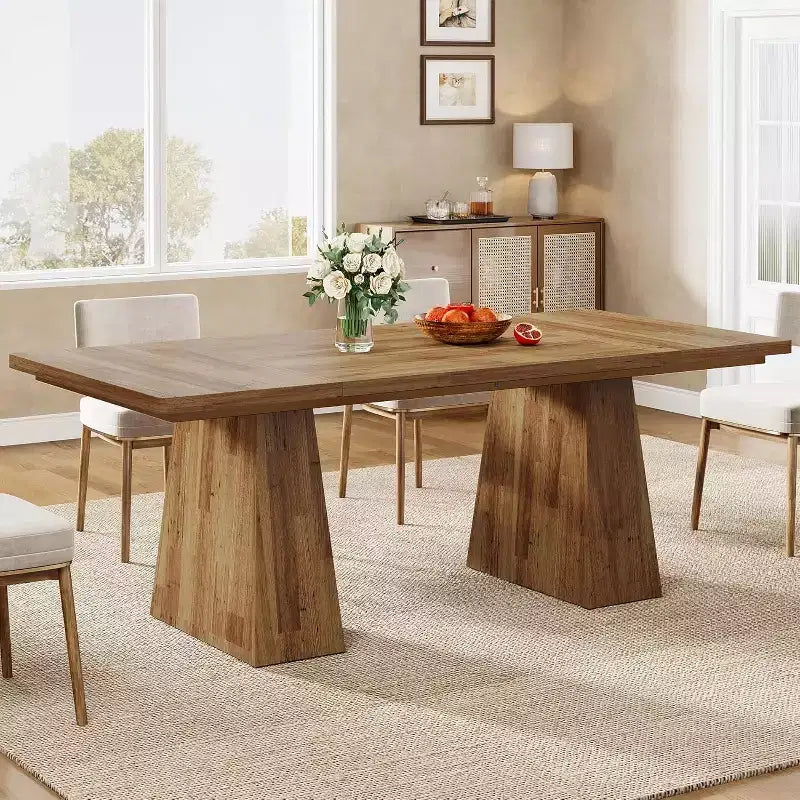 Tavolo da pranzo Lantine per 4-6 persone, tavolo da cucina moderno da 160 cm con robuste gambe affusolate in legno, per sala da pranzo, cucina, soggiorno