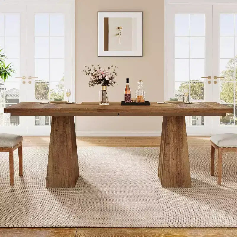 Tavolo da pranzo Lantine per 4-6 persone, tavolo da cucina moderno da 160 cm con robuste gambe affusolate in legno, per sala da pranzo, cucina, soggiorno