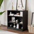 MAYEERTY Freestanding Storage Cabinet Wooden Decorative Cabinets for Home, Office, Small Space, Black, 31*31*16in