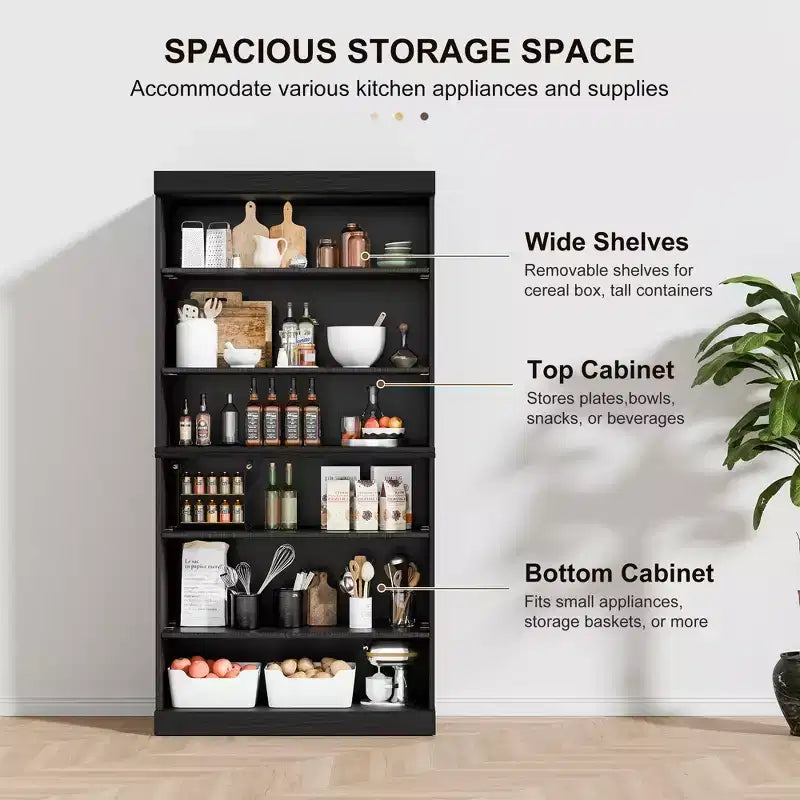 MAYEERTY Mobiletto Contenitore da Terra, Armadietto Decorativo in Legno per Casa, Ufficio, Piccoli Spazi, Nero, 31*31*16 pollici