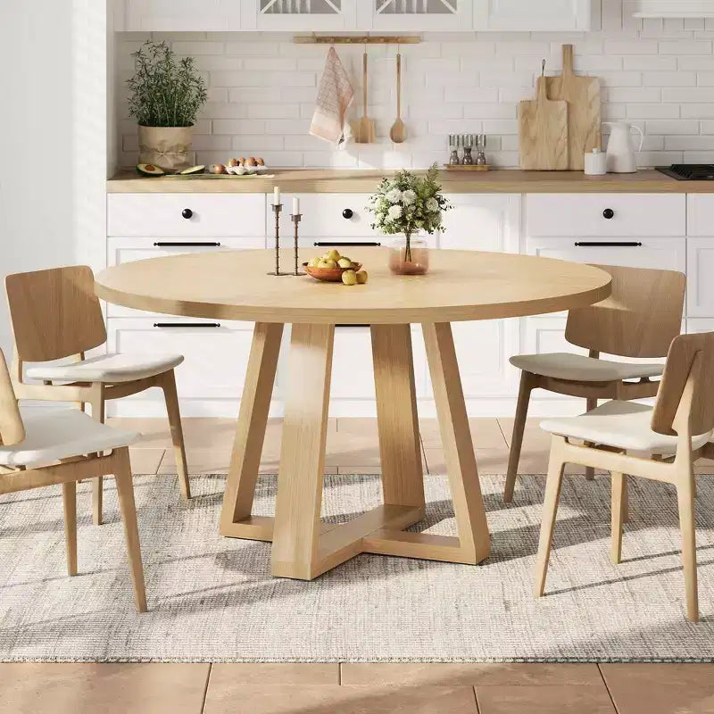 Tavolo da pranzo rotondo per 4 persone, tavolo da 120 cm per sala da pranzo, tavoli da cucina circolari per sala da pranzo, cucina, soggiorno (solo tavolo)