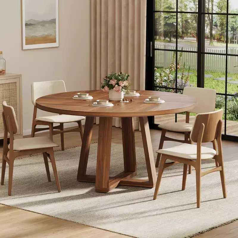 Tavolo da pranzo rotondo per 4 persone, tavolo da 120 cm per sala da pranzo, tavoli da cucina circolari per sala da pranzo, cucina, soggiorno (solo tavolo)