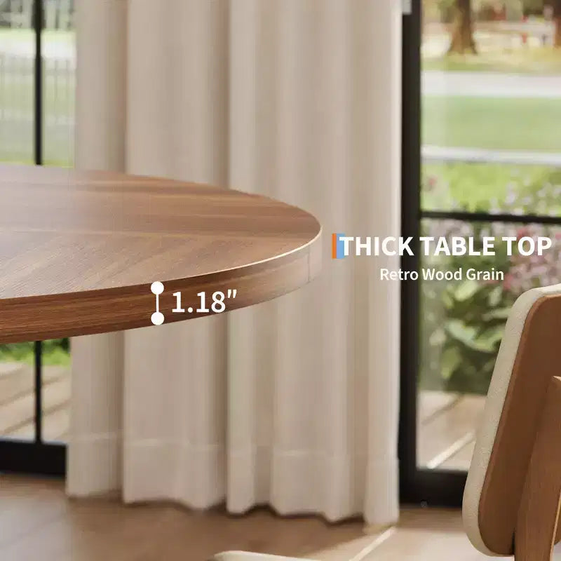 Tavolo da pranzo rotondo per 4 persone, tavolo da 120 cm per sala da pranzo, tavoli da cucina circolari per sala da pranzo, cucina, soggiorno (solo tavolo)