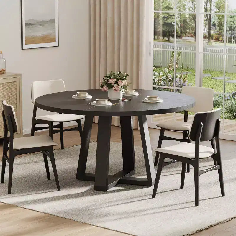 Tavolo da pranzo rotondo per 4 persone, tavolo da 120 cm per sala da pranzo, tavoli da cucina circolari per sala da pranzo, cucina, soggiorno (solo tavolo)