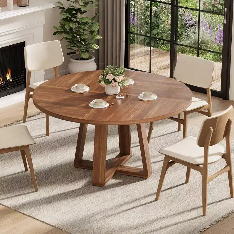 Tavolo da pranzo rotondo per 4 persone, tavolo da 120 cm per sala da pranzo, tavoli da cucina circolari per sala da pranzo, cucina, soggiorno (solo tavolo)