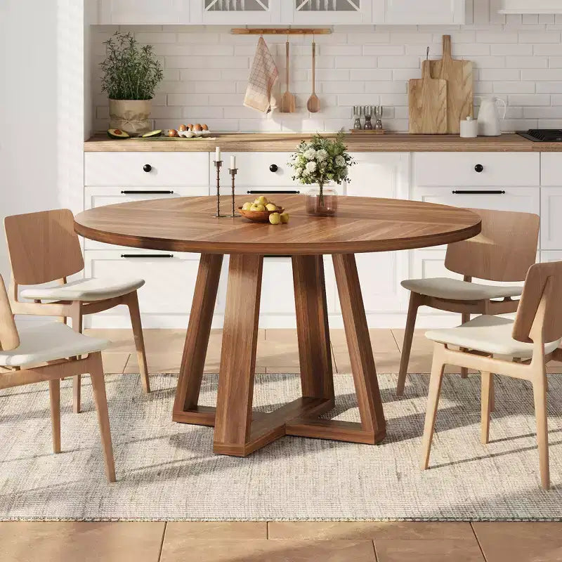 Tavolo da pranzo rotondo per 4 persone, tavolo da 120 cm per sala da pranzo, tavoli da cucina circolari per sala da pranzo, cucina, soggiorno (solo tavolo)