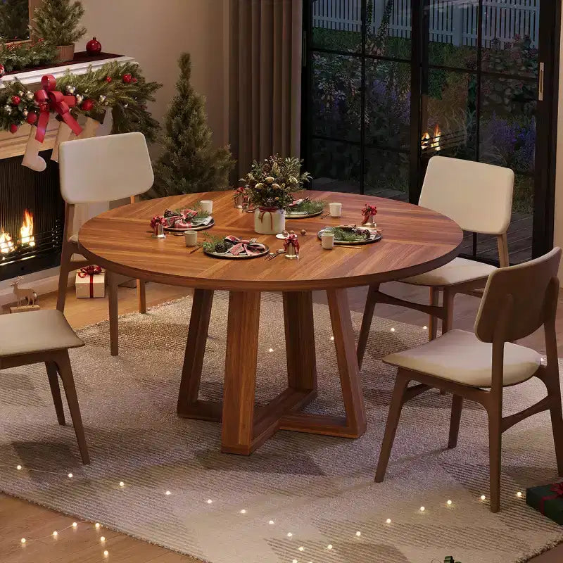 Tavolo da pranzo rotondo per 4 persone, tavolo da 120 cm per sala da pranzo, tavoli da cucina circolari per sala da pranzo, cucina, soggiorno (solo tavolo)