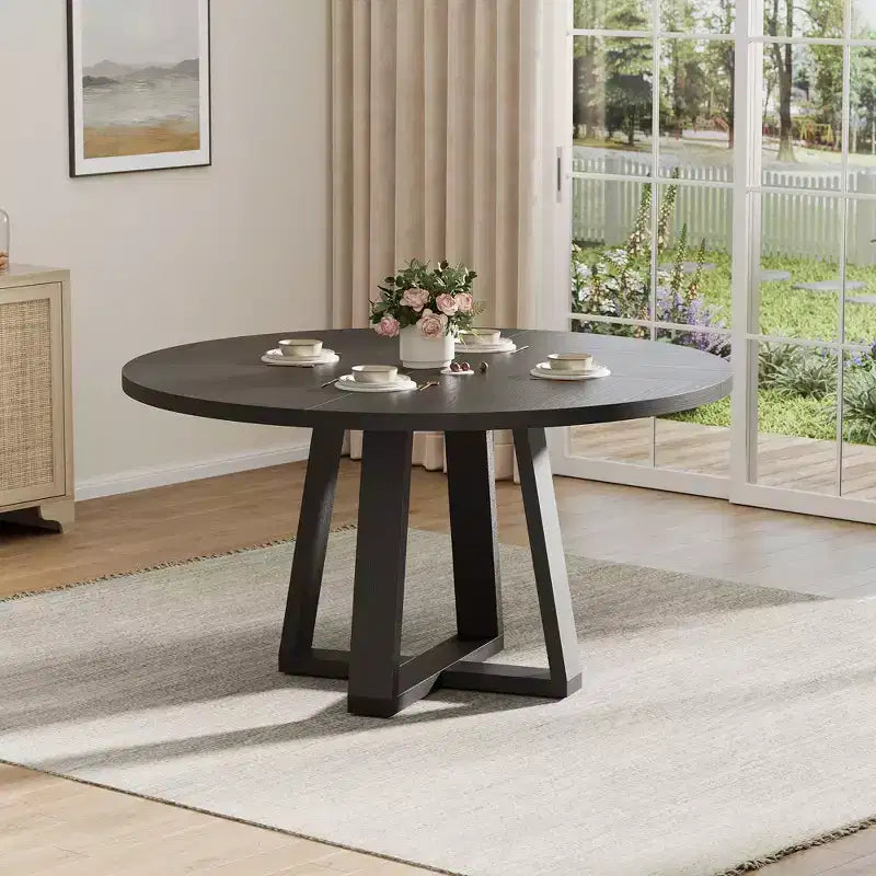 Tavolo da pranzo rotondo per 4 persone, tavolo da 120 cm per sala da pranzo, tavoli da cucina circolari per sala da pranzo, cucina, soggiorno (solo tavolo)