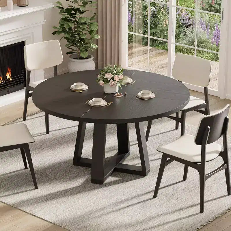 Tavolo da pranzo rotondo per 4 persone, tavolo da 120 cm per sala da pranzo, tavoli da cucina circolari per sala da pranzo, cucina, soggiorno (solo tavolo)