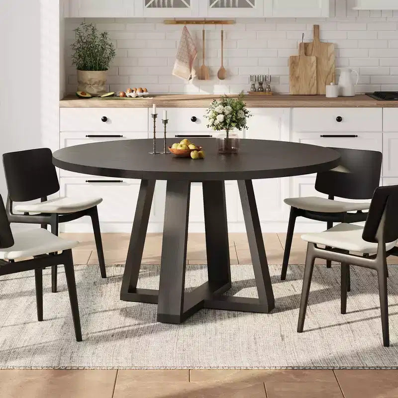 Tavolo da pranzo rotondo per 4 persone, tavolo da 120 cm per sala da pranzo, tavoli da cucina circolari per sala da pranzo, cucina, soggiorno (solo tavolo)