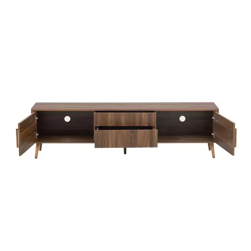 Mobile TV Homy Casa stile Mid-Century Noce con Struttura Solida e Vano Contenitore Chiuso per Soggiorno