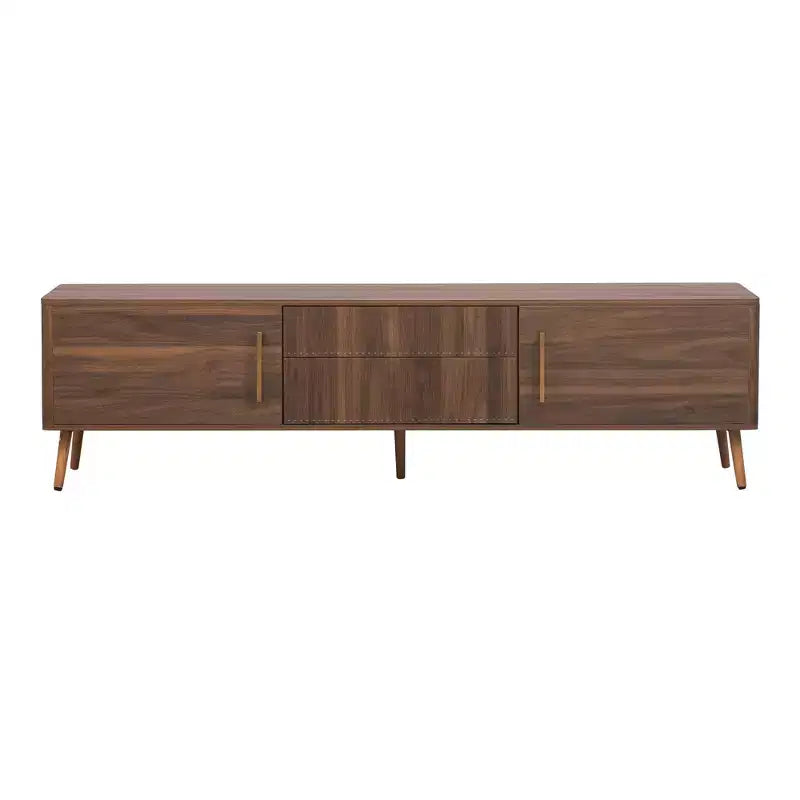 Mobile TV Homy Casa stile Mid-Century Noce con Struttura Solida e Vano Contenitore Chiuso per Soggiorno
