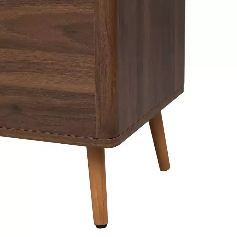 Mobile TV Homy Casa stile Mid-Century Noce con Struttura Solida e Vano Contenitore Chiuso per Soggiorno