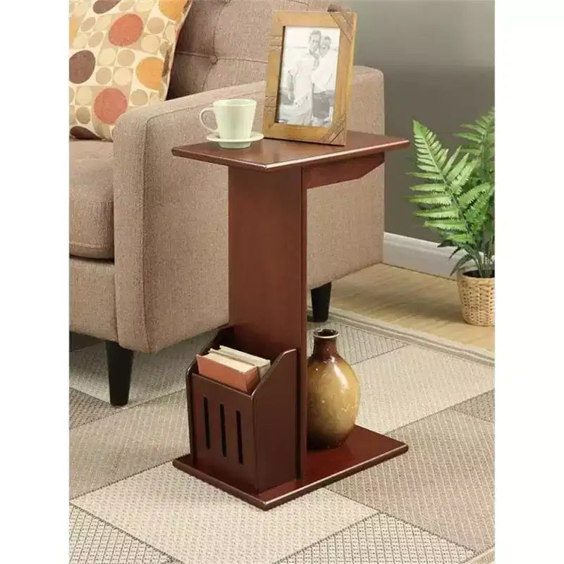 HomeStock Belmont Tavolino Rotondo con Finitura Nera Lucida, Ideale per Chiavi, Bevande, Piccoli Accessori e Facile da Montare