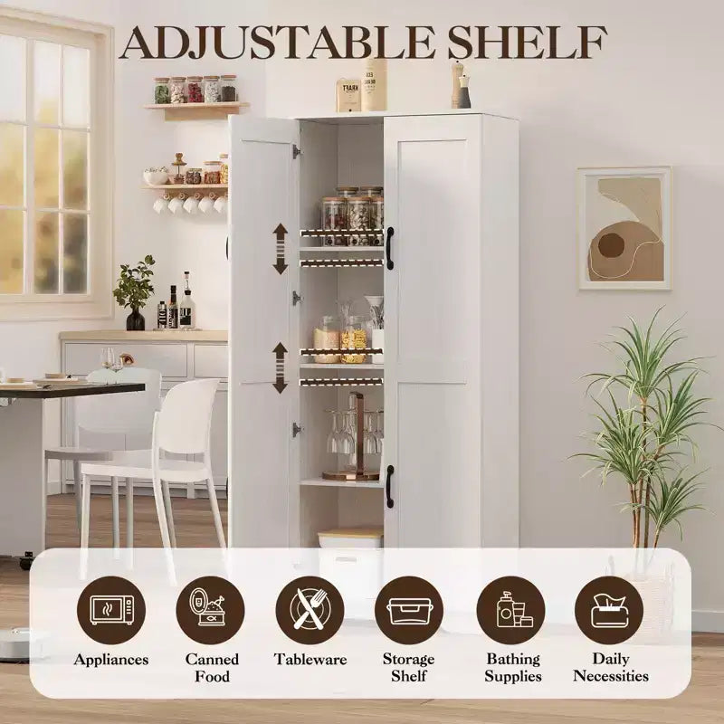 Mobile Contenitore Rustico, Armadi Dispensa per Cucina, Grande Credenza Alta Indipendente, Organizzatori Dispensa Alimentare, per Soggiorno, Camera da Letno, Bagno