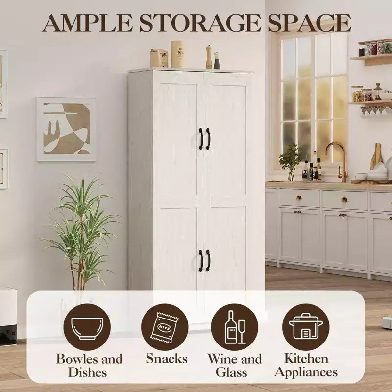 Mobile Contenitore Rustico, Armadi Dispensa per Cucina, Grande Credenza Alta Indipendente, Organizzatori Dispensa Alimentare, per Soggiorno, Camera da Letno, Bagno