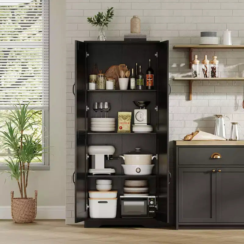 Mobile Contenitore Rustico, Armadi Dispensa per Cucina, Grande Credenza Alta Indipendente, Organizzatori Dispensa Alimentare, per Soggiorno, Camera da Letno, Bagno