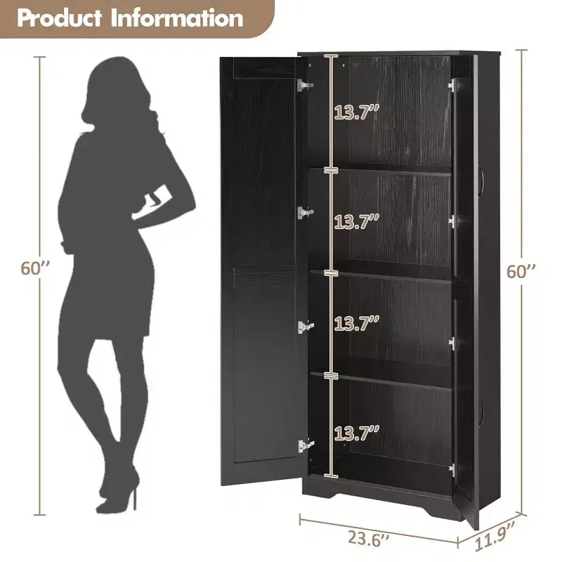 Mobile Contenitore Rustico, Armadi Dispensa per Cucina, Grande Credenza Alta Indipendente, Organizzatori Dispensa Alimentare, per Soggiorno, Camera da Letno, Bagno