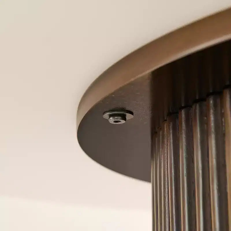 Tavolo da pranzo in finto marmo - Piano in pietra sinterizzata da 42" e base in legno massello, tavolo da pranzo rotondo scanalato in stile moderno per cucina - Morden Fort
