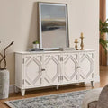 Credenza a buffet Mid Century, mobile credenza con 4 ante e 4 ripiani, mobile contenitore per soggiorno, ingresso, ufficio