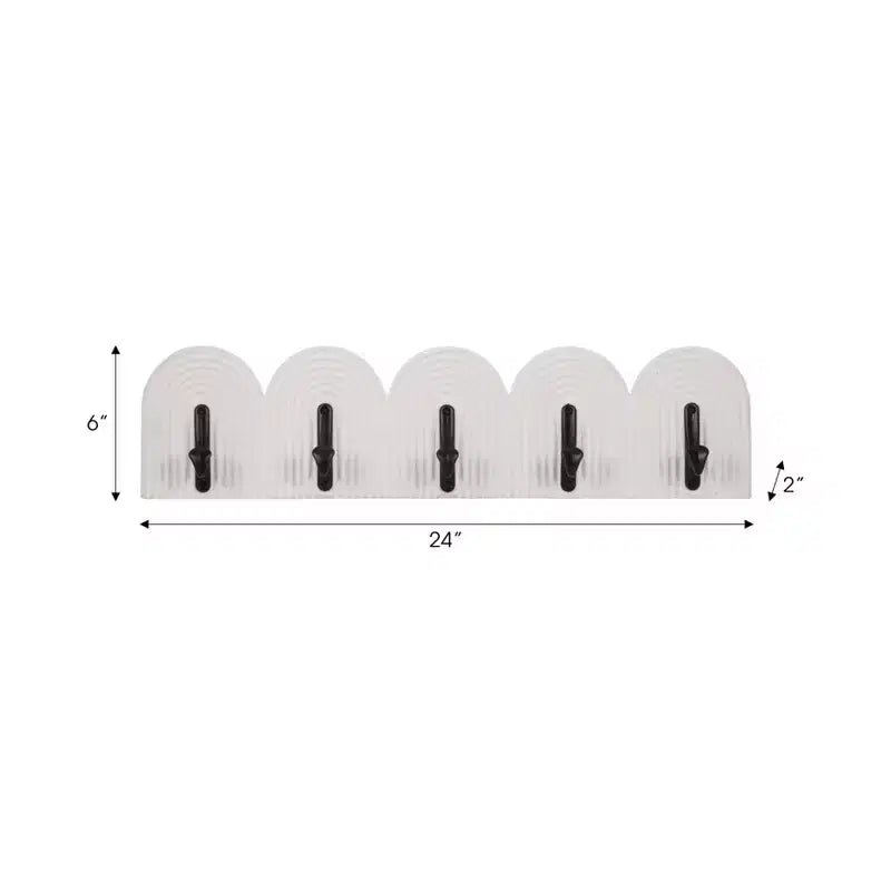 Appendiabiti da Parete con Ganci - Organizer da Ingresso Boho in Legno e Metallo - Contenitore Decorativo Pensile per Casa, Ufficio, Camera da Letto, Soggiorno