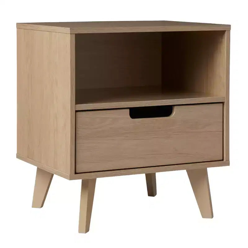 GDFStudio Nibley Comodino Moderno di Metà Secolo con Cassetto e Gambe Affusolate