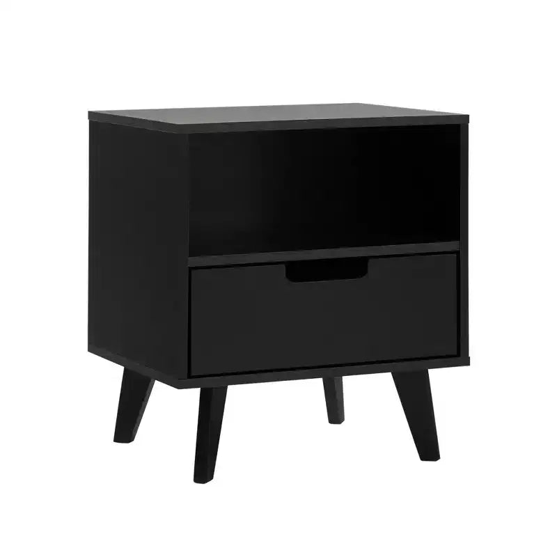 GDFStudio Nibley Comodino Moderno di Metà Secolo con Cassetto e Gambe Affusolate