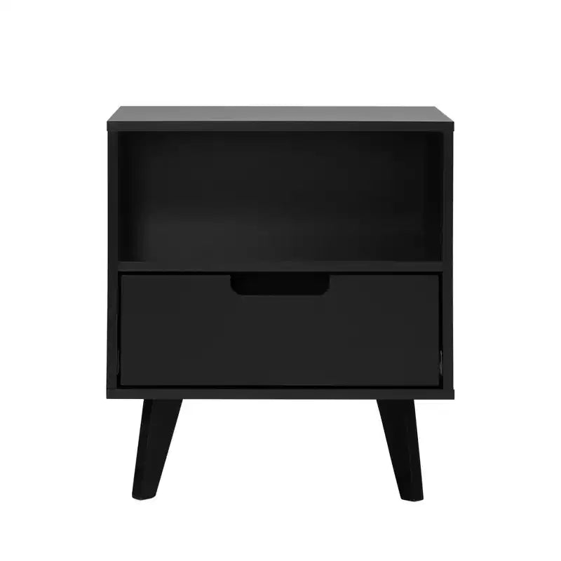 GDFStudio Nibley Comodino Moderno di Metà Secolo con Cassetto e Gambe Affusolate