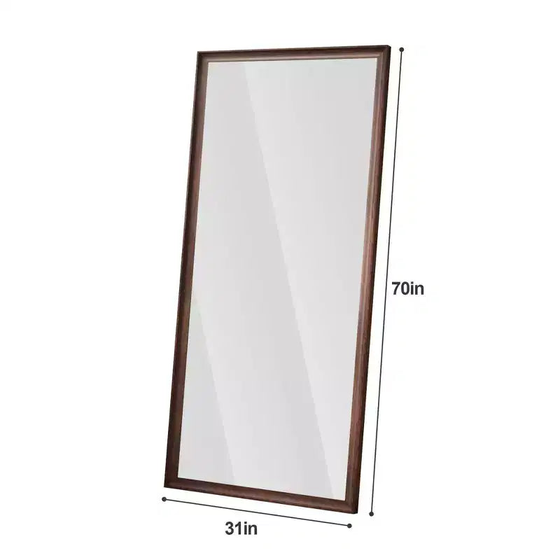 Specchio intero elegante 70*32 pollici con cornice in legno, specchio da terra 5mm con foro per appendere, specchio da parete per soggiorno, cabina armadio