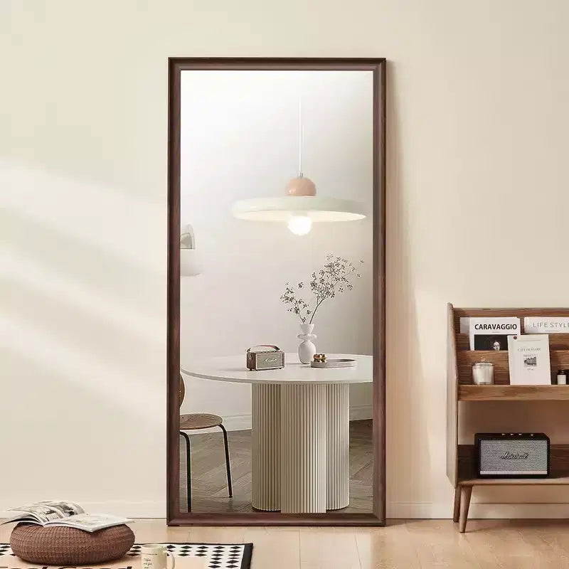 Specchio intero elegante 70*32 pollici con cornice in legno, specchio da terra 5mm con foro per appendere, specchio da parete per soggiorno, cabina armadio
