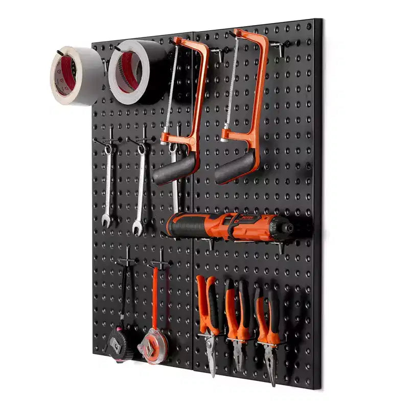 VEVOR Metal Pegboard Panels, 24 x 12 Pegboard, 2 Panels, Heavy Duty Peg Board Wall Organizer with Accessories, Black