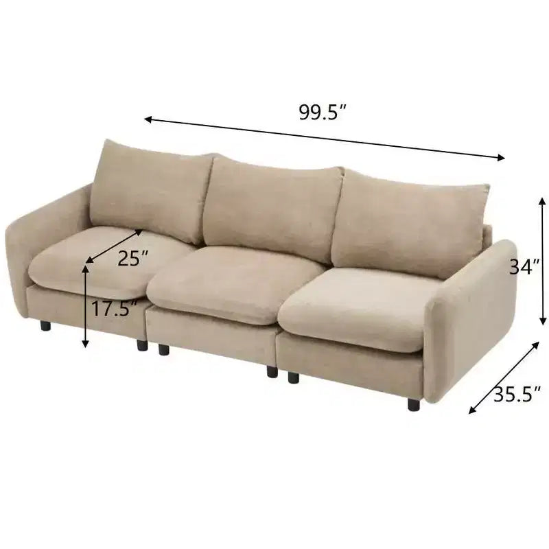 Divano componibile imbottito moderno a 3 posti Christopher Knight Home Acker 99.5