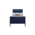 HomeStock 17.5 in.H Twin Size Blue with Beds with Headboards made of Plastic Bed Frame
