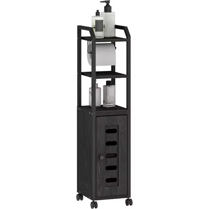 Armadietto da bagno - Mobiletto per carta igienica, Piccolo portarotoli con 4 ruote
