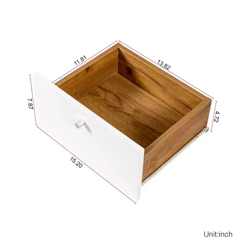 Homy Casa Mobile Contenitore 47 con 3 Cassetti e 2 Ante, Gambe in Legno, Quercia Bianca
