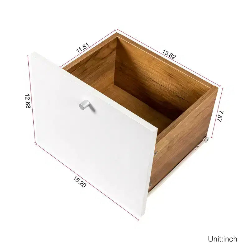 Homy Casa Mobile Contenitore 47 con 3 Cassetti e 2 Ante, Gambe in Legno, Quercia Bianca
