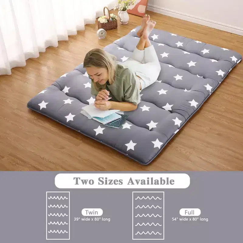 Materasso Futon Giapponese, Tappetino Tatami Portatile da Campeggio, Materassino per Bambini, Materasso Arrotolabile Pieghevole