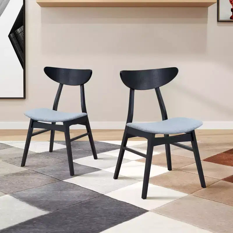 GDFStudio Bastien Modern Rubberwood Upholstered Dining Chairs (Set of 2)