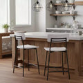 GDFStudio Malik Modern Wood and Metal Counter Stools